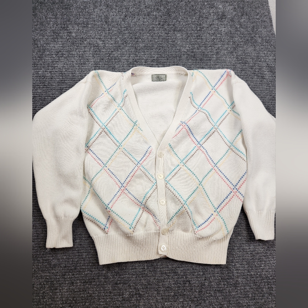 Vintage Christopher Hayes Cardigan Sweater Womens Large Colorful Retro 90s